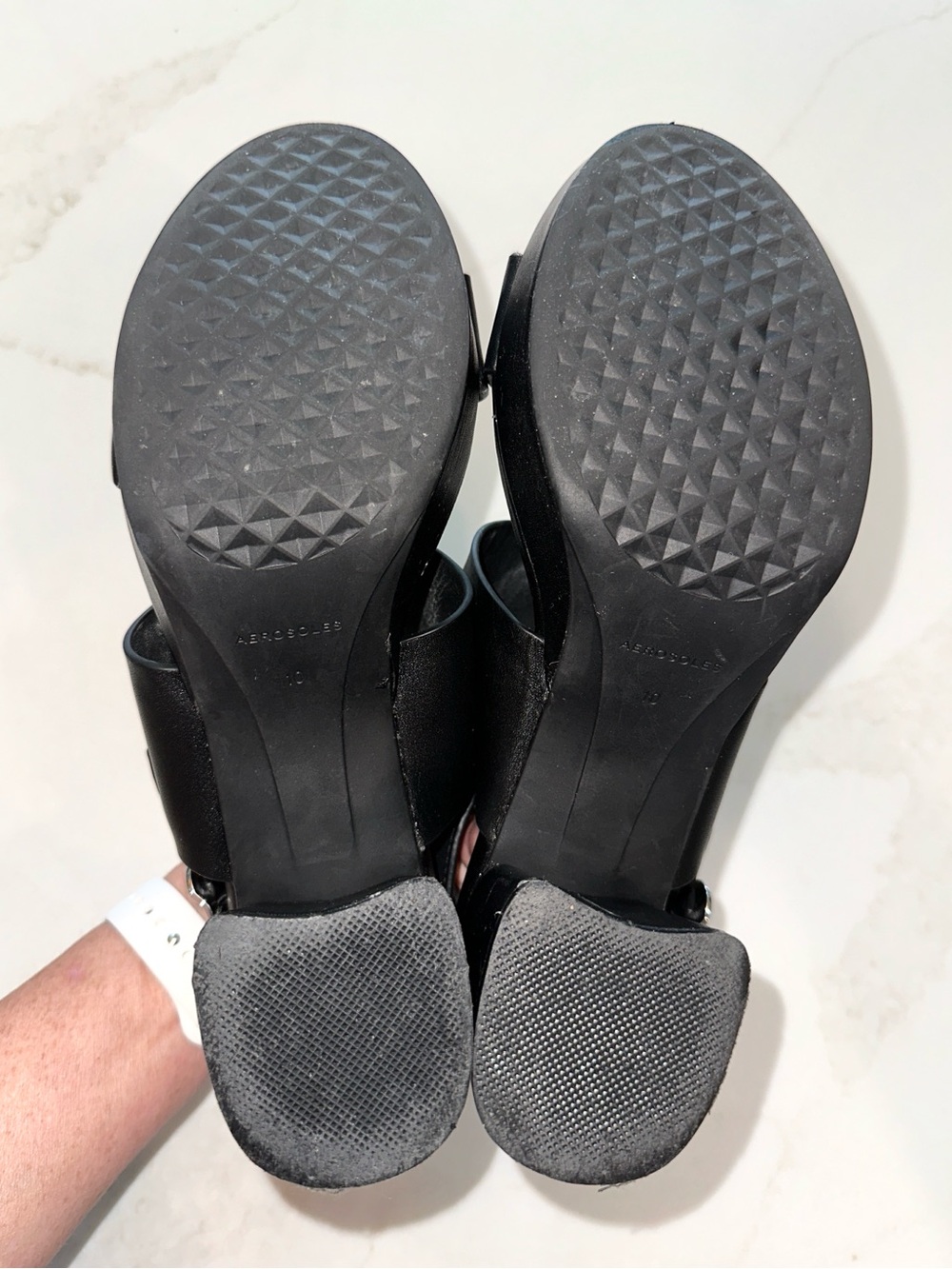 AREOSOLES Camera Leather Platform Sandal in Black - Picture 14 of 16